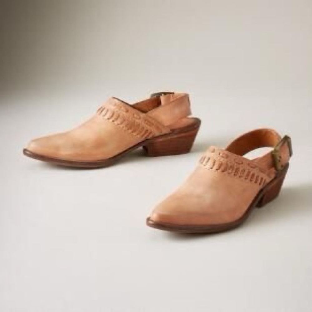 Sundance Artisan Vera Cruz Woven Detail Buckle Pointed Toe Slingback 37 NEW